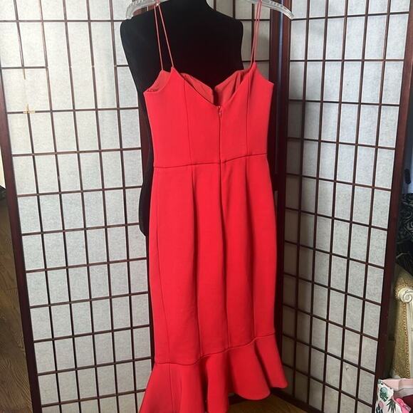 NICHOLAS BANDAGE NWT FLIP HEM BRA RED DRESS SIZE 2 - Picture 8 of 12